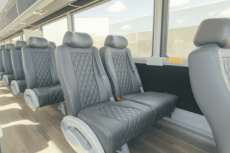 interior of Gary Coach Bus Service charter bus